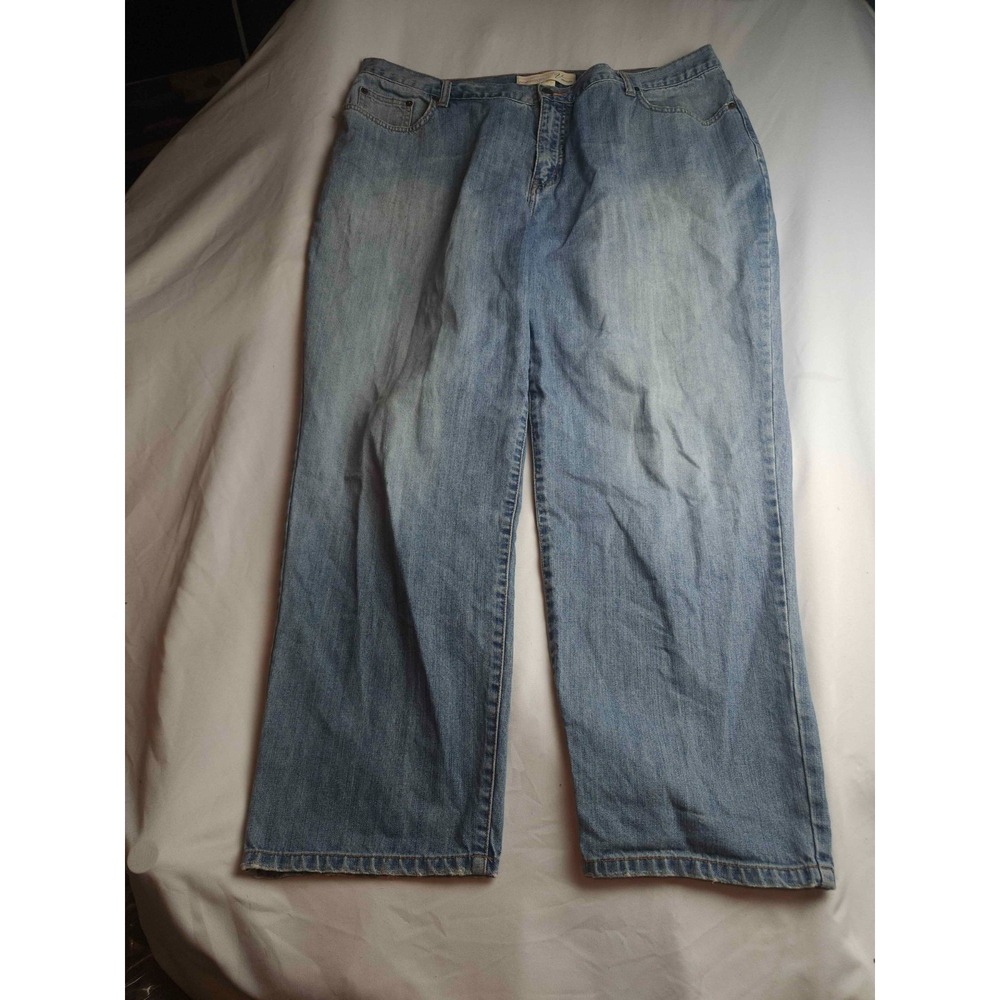 Venezia Rigid Easy Fit Jeans Womens Size 20P Blue Denim Straight Leg Medium Wash